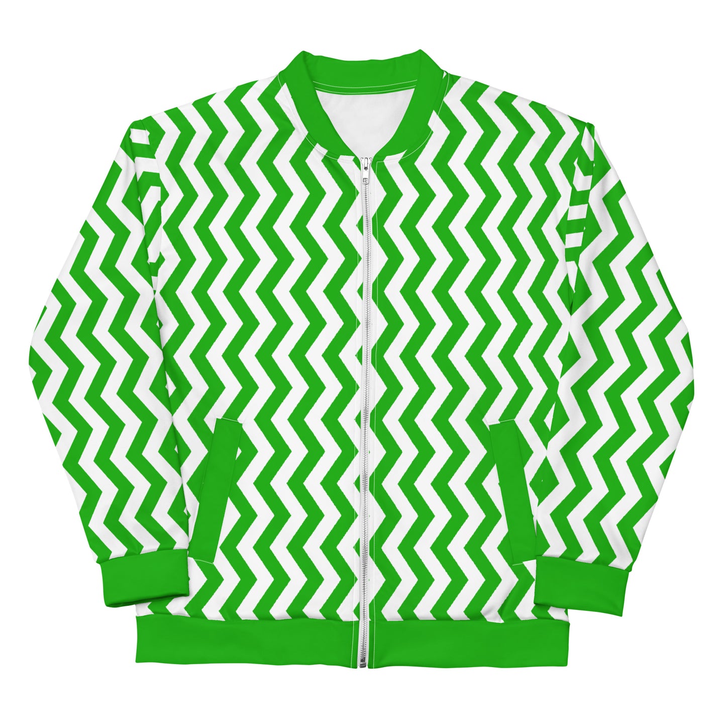 ANOYNTD Green ZIG ZAG Unisex Lightweight Bomber Jacket
