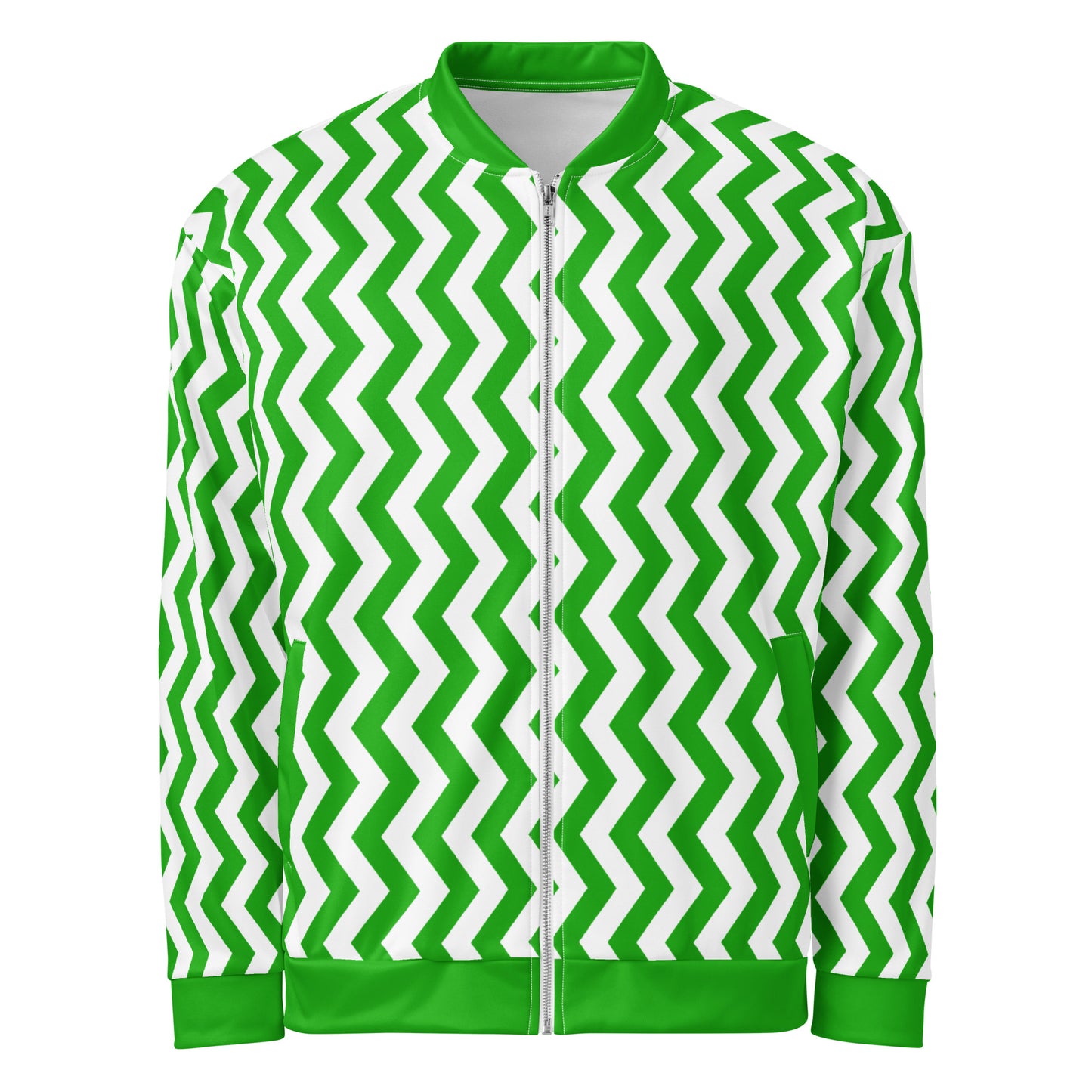 ANOYNTD Green ZIG ZAG Unisex Lightweight Bomber Jacket