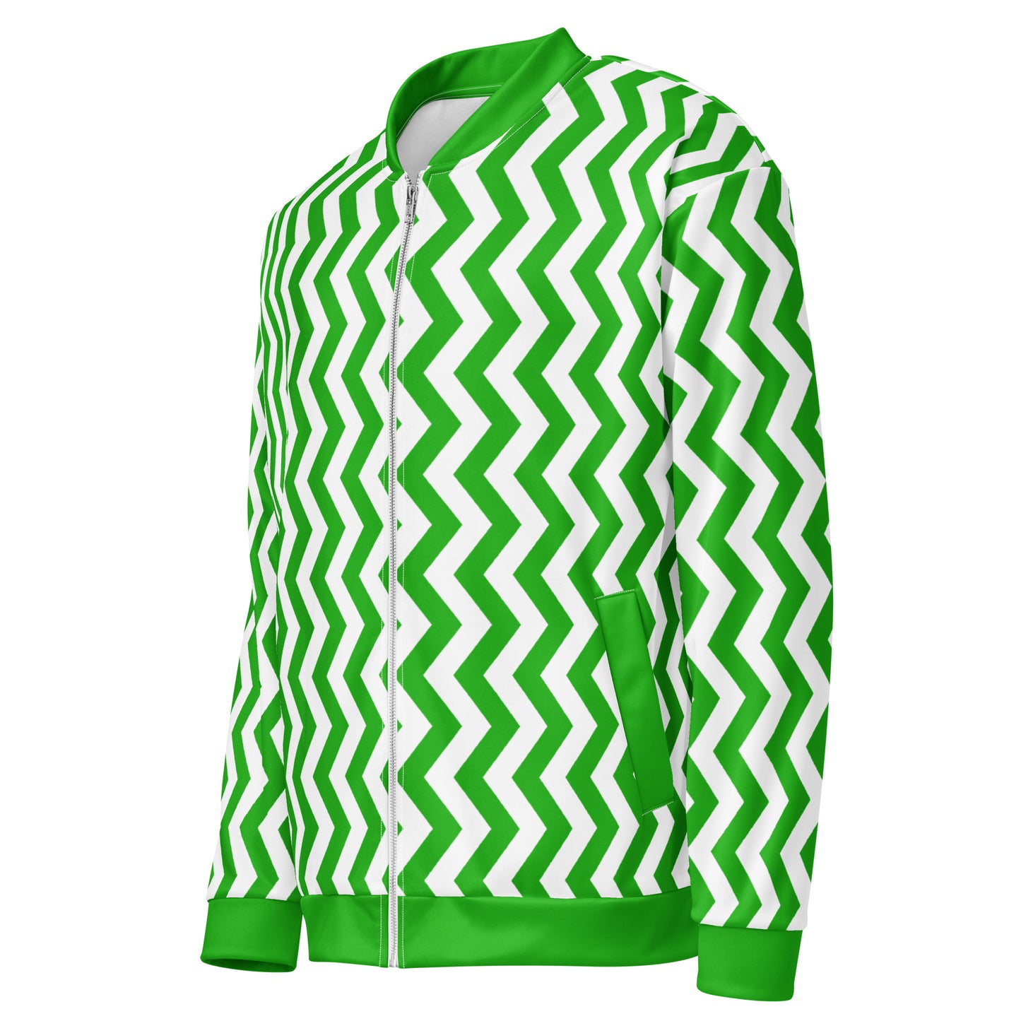 ANOYNTD Green ZIG ZAG Unisex Lightweight Bomber Jacket